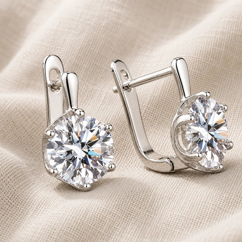 Vintage Zirconia Silver Earrings