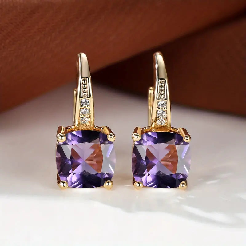 Mystic Stone Hoop Earrings | Gold