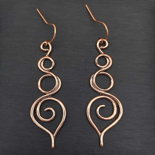 Loretta Swirl Copper Earrings