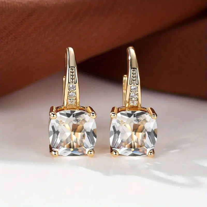 Mystic Stone Hoop Earrings | Gold
