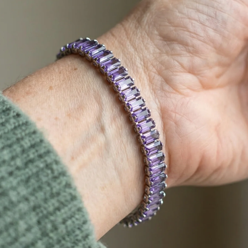 Amethyst Vertéa Tennis Bracelet | White Gold