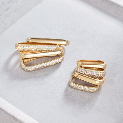 Icon Pavé Hoops | White Gold