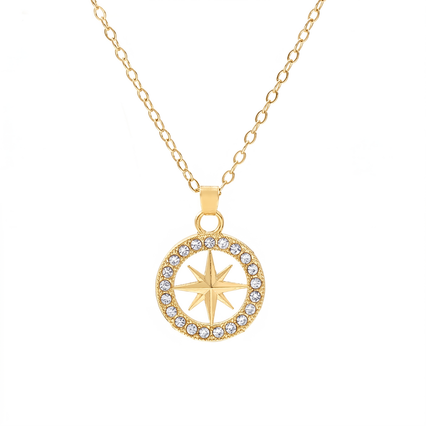 North Star Pendant Necklace | White Gold