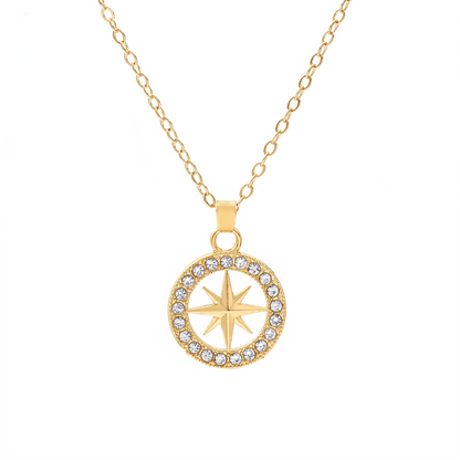 North Star Pendant Necklace | White Gold