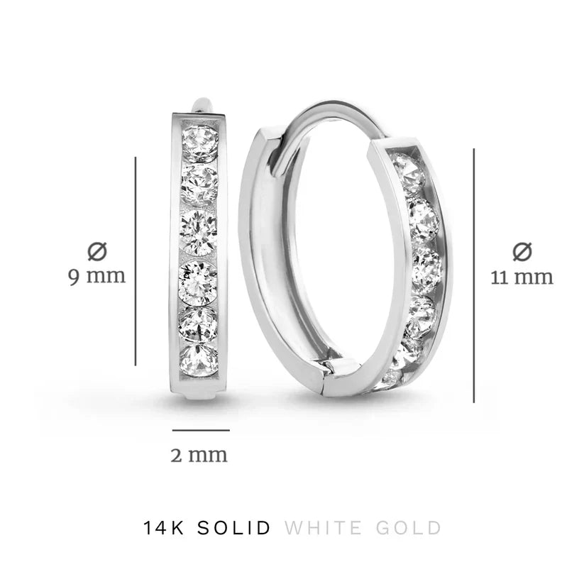Dara Brillane Stone Earrings Set | White Gold