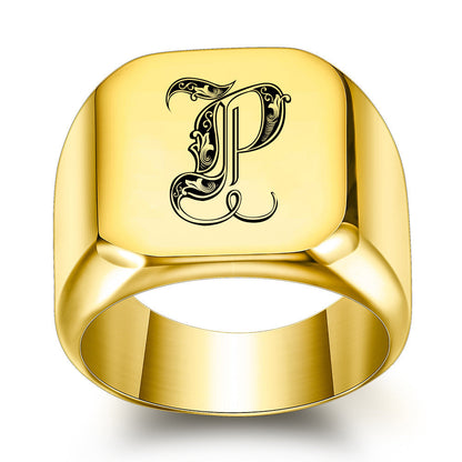 Classic Noble Initial Ring | Gold