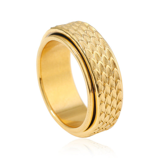 Toren Scale Spinner Ring | Gold
