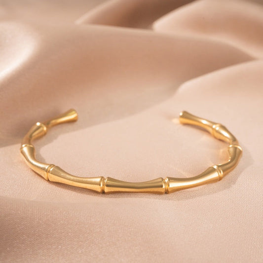Bamboo Cuff Bracelet | Gold