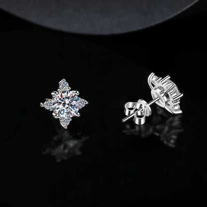 Aurelie flower earrings | White gold