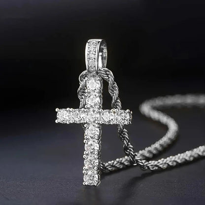 Cross necklace | White Gold