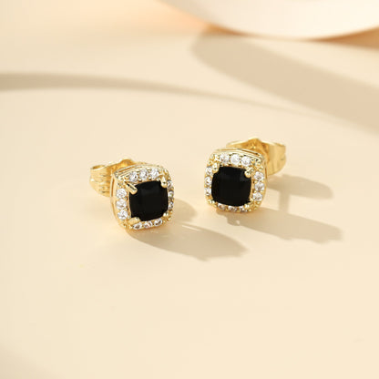 Midnight Royale Stud Earrings | White Gold