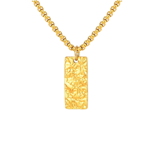 Ziven Hammered Bar Necklace | Gold