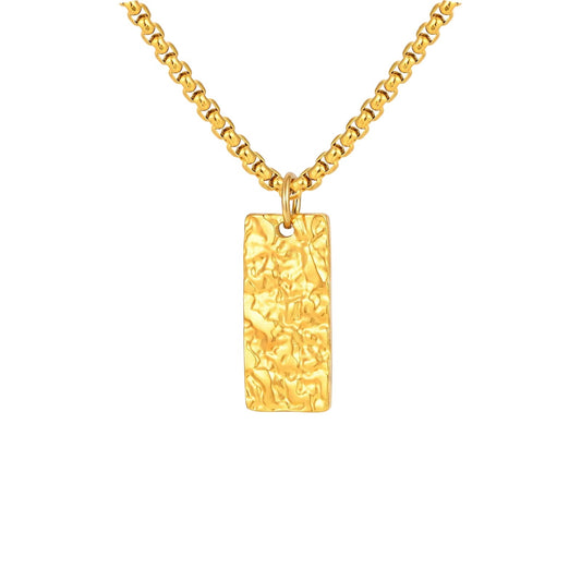 Ziven Hammered Bar Necklace | Gold
