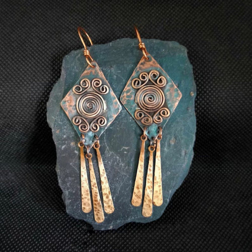 Odessa Spiral Copper Earrings