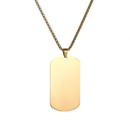 Essential Tag Necklace | White Gold