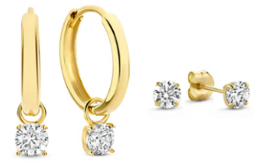 Larmes de Lune Stone Earrings Set | White Gold