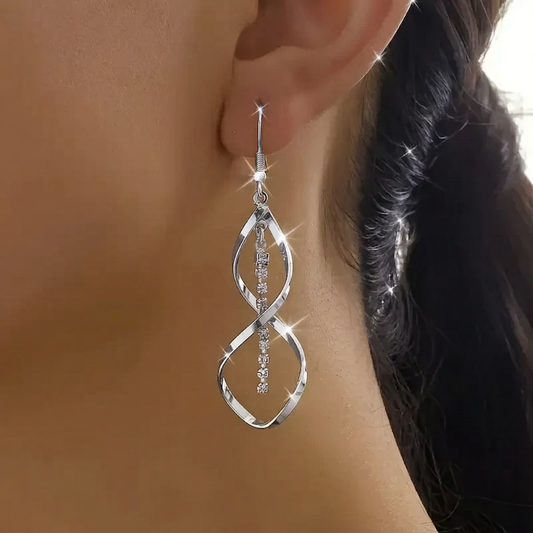 Sunbeam Spiral Earrings | White Gold