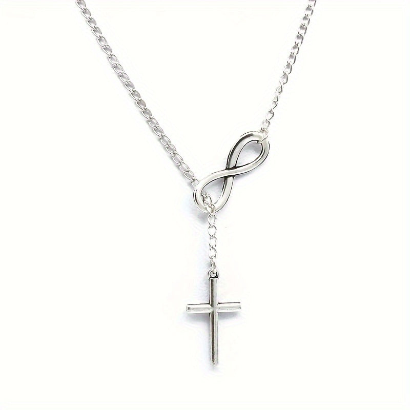 Eternal Cross Pendant Necklace | White Gold