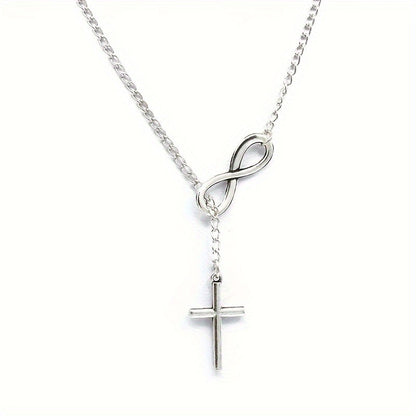 Eternal Cross Pendant Necklace | White Gold