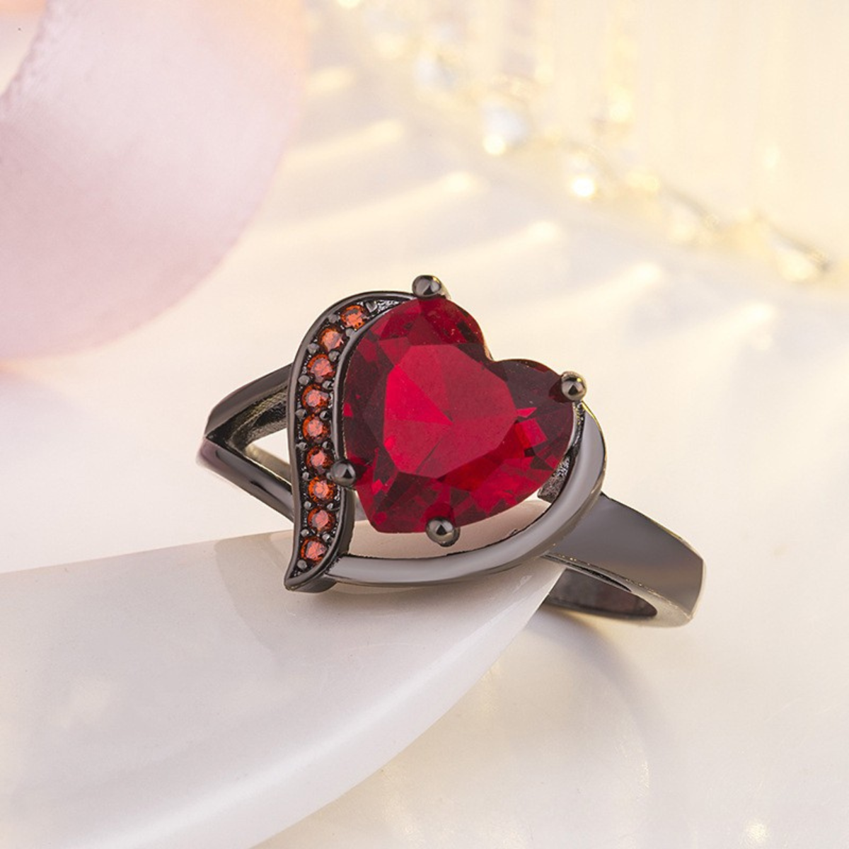 Calindra Rosethorne Ring | Black Finish