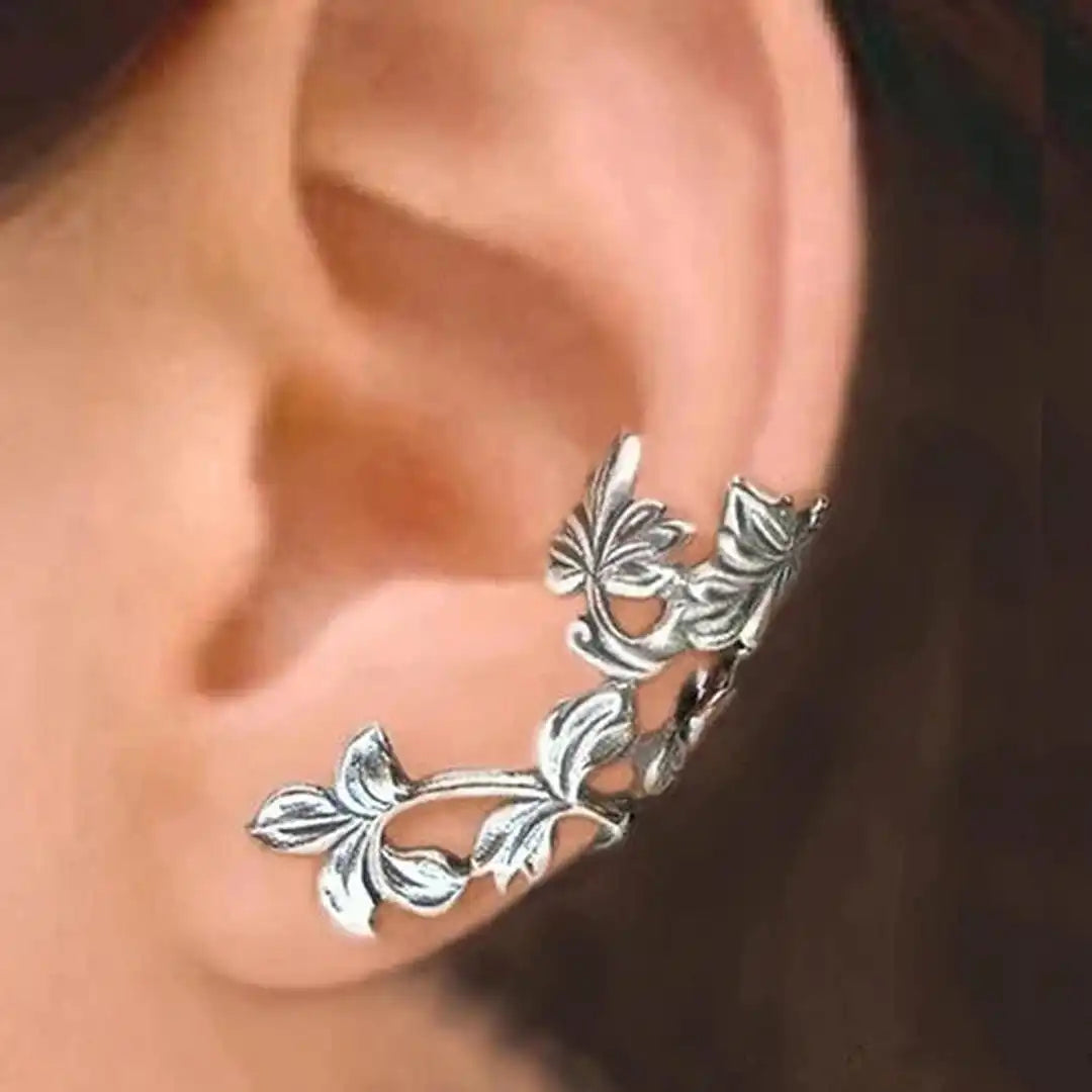 Vintage Silver Leaf Earrings